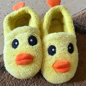 Yellow Duck Plush Slippers